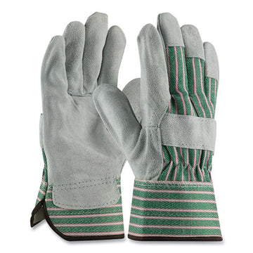 PIP Bronze Series Leather-fabric Work Gloves, Large (size 9), Gray-green, 12 Pairs freeshipping - TVN Wholesale